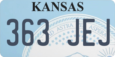 KS license plate 363JEJ