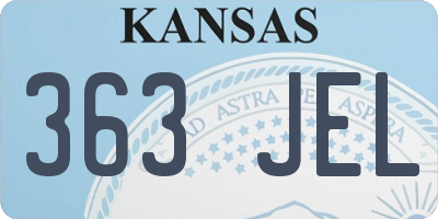 KS license plate 363JEL