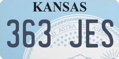 KS license plate 363JES