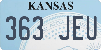 KS license plate 363JEU