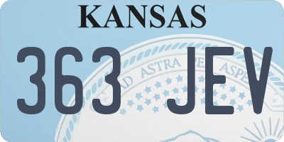 KS license plate 363JEV