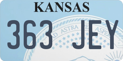 KS license plate 363JEY