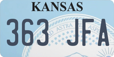 KS license plate 363JFA