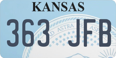 KS license plate 363JFB