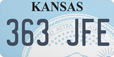 KS license plate 363JFE