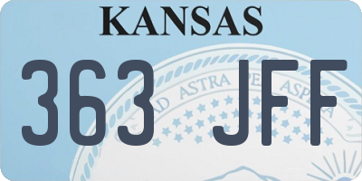KS license plate 363JFF
