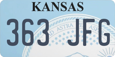 KS license plate 363JFG