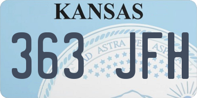 KS license plate 363JFH