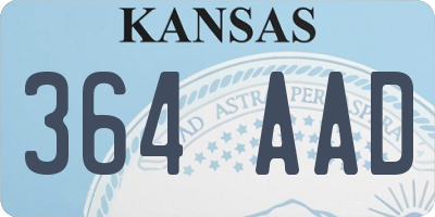 KS license plate 364AAD