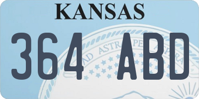 KS license plate 364ABD