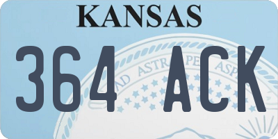 KS license plate 364ACK