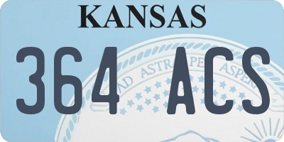 KS license plate 364ACS
