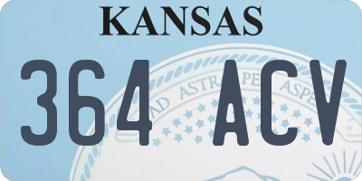 KS license plate 364ACV