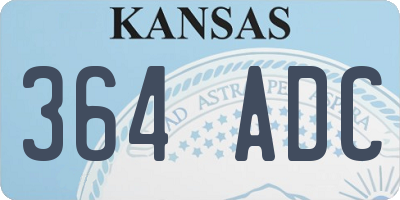 KS license plate 364ADC