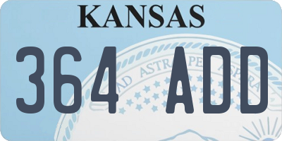 KS license plate 364ADD