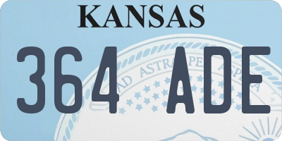 KS license plate 364ADE