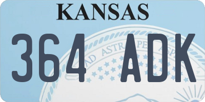 KS license plate 364ADK