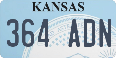 KS license plate 364ADN