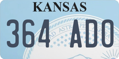 KS license plate 364ADO