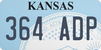 KS license plate 364ADP