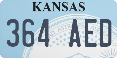 KS license plate 364AED