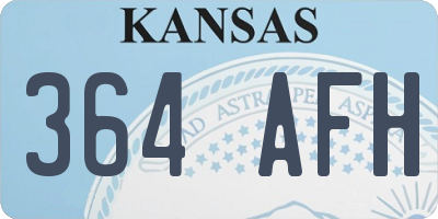 KS license plate 364AFH
