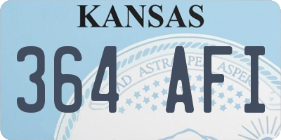 KS license plate 364AFI