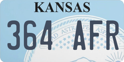KS license plate 364AFR