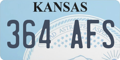 KS license plate 364AFS