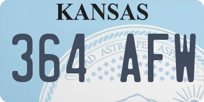 KS license plate 364AFW