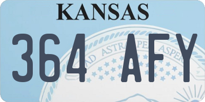 KS license plate 364AFY