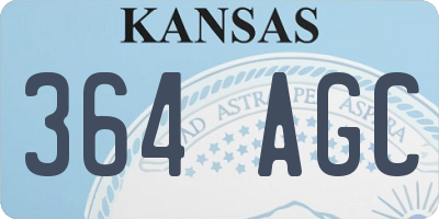 KS license plate 364AGC