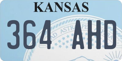 KS license plate 364AHD