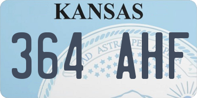 KS license plate 364AHF