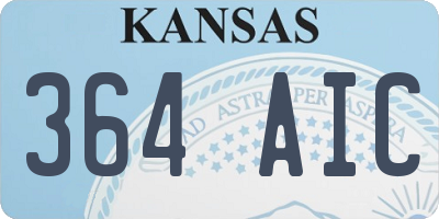 KS license plate 364AIC