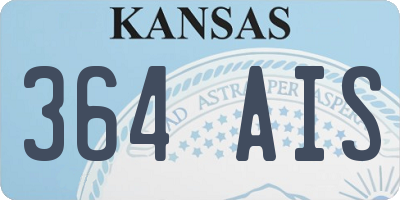 KS license plate 364AIS
