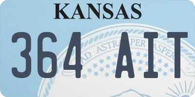 KS license plate 364AIT