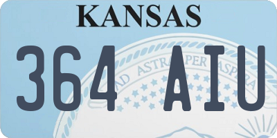 KS license plate 364AIU