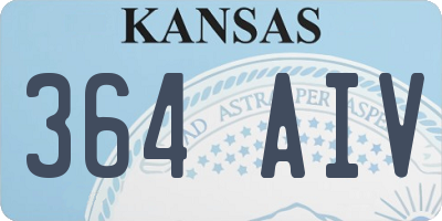 KS license plate 364AIV