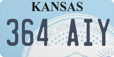 KS license plate 364AIY