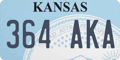 KS license plate 364AKA