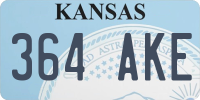 KS license plate 364AKE