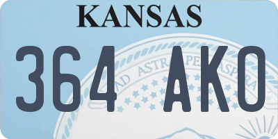 KS license plate 364AKO