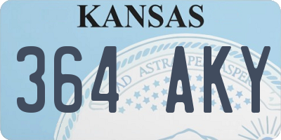 KS license plate 364AKY