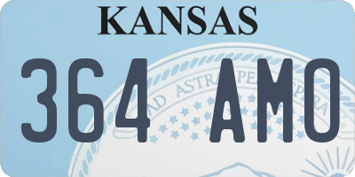 KS license plate 364AMO