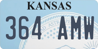 KS license plate 364AMW