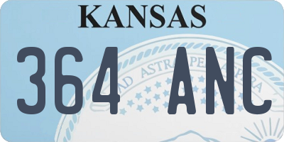 KS license plate 364ANC