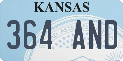 KS license plate 364AND