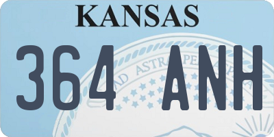 KS license plate 364ANH