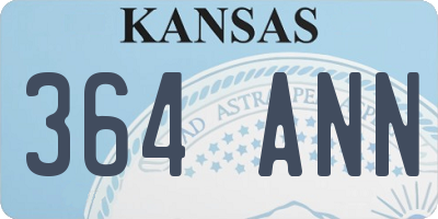 KS license plate 364ANN